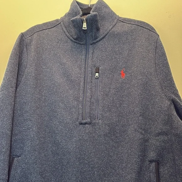 NWT Polo Half-Zip Pullover Navy Fleece Jacket